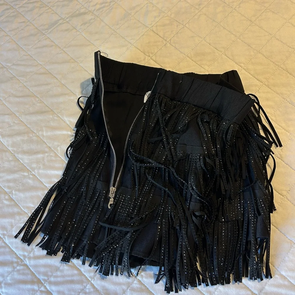 Black Fringe Two-Piece Set - Picture 9 of 13